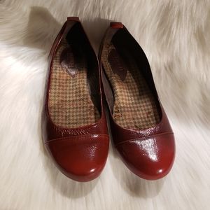 Born Women's Deep Red Leather Loafers